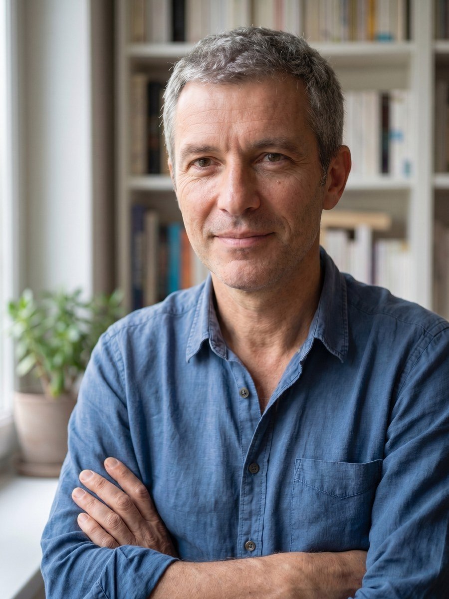 Michel Avenel, éducateur budgétaire, dans son bureau à domicile